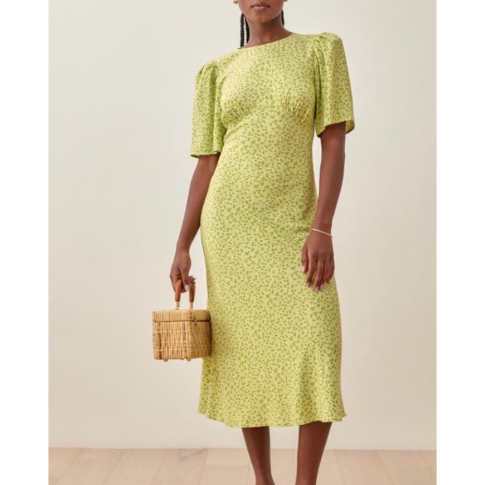 NWT Reformation Nat Midi Dress Springtime Tulip 2‎ Cottage Romantic Coquette